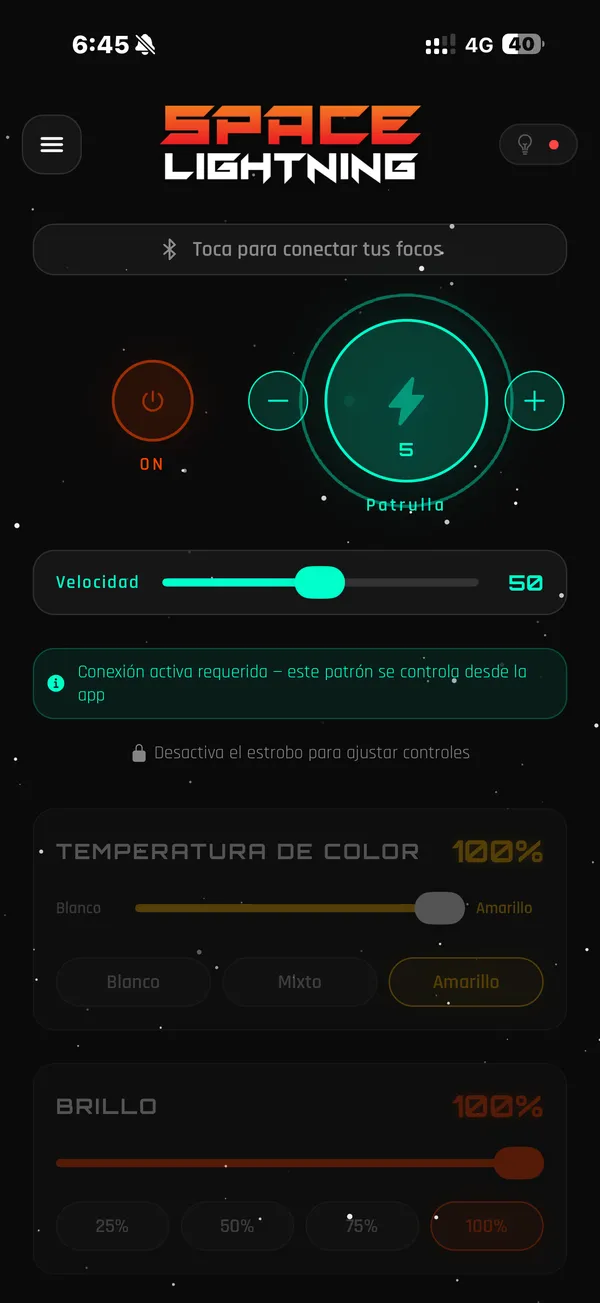 Modo patrulla con control de velocidad